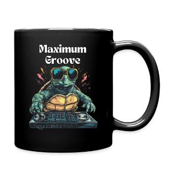 Maximum Groove - Coole DJ-Schildkröte - Tasse einfarbig - Schwarz - Rechts