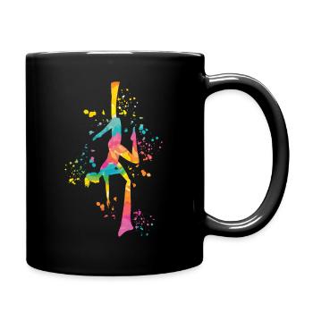 Vertical Cloth Aerial Acrobatics Aerial Silk - Full Colour Mug - black - Right
