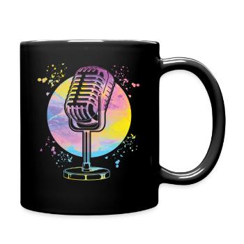 Microphone Poetry Slam Podcast Singer - Full Colour Mug - black - Right