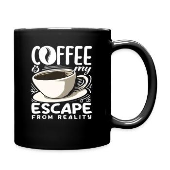 Coffee lovers Coffee is my escape - Full Colour Mug - black - Right