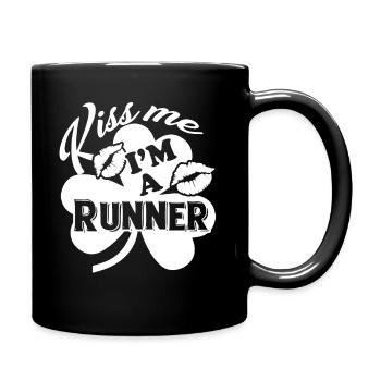 St Patrick's Day Kiss Me I am A Runner - Full Colour Mug - black - Right