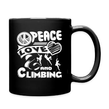 Climbing Peace Love Climbing - Full Colour Mug - black - Right