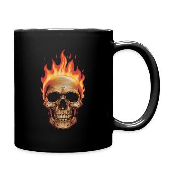 Burning skull - Full Colour Mug - black - Right