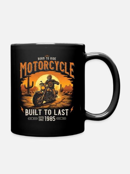 Jahrgang 1985 geboren Motorrad Biker - Tasse einfarbig - Schwarz