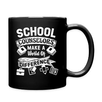 School Counselors Make A World Of Difference - Full Colour Mug - black - Right