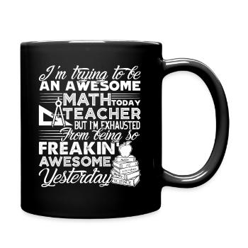 Math Teacher Awesome Math Teacher - Full Colour Mug - black - Right