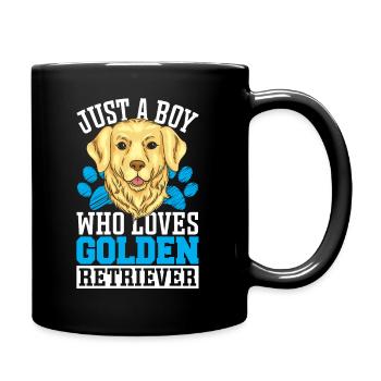 Just a boy who loves Golden Retriever - Full Colour Mug - black - Right