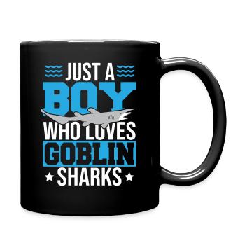 Juste un garçon qui aime les requins gobelins - Mug uni - noir - Droite