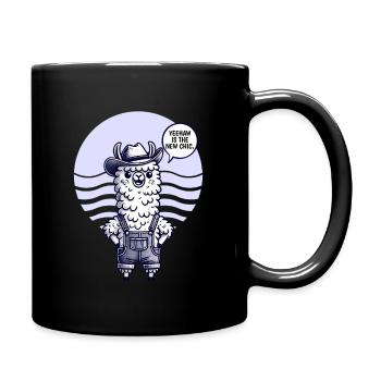 Western Llama Cowboy Outfit with Yeehaw Humor - Tasse einfarbig - Schwarz - Rechts