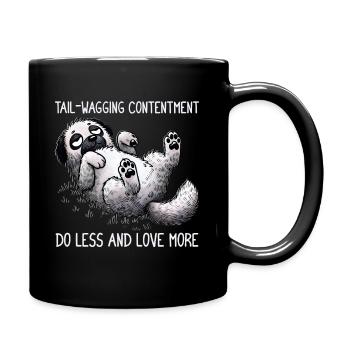 Playful Dog Relaxation and Love Design - Full Colour Mug - black - Right