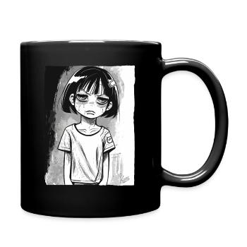Cartoon-Alternativ-Mädchen - Tasse einfarbig - Schwarz - Rechts