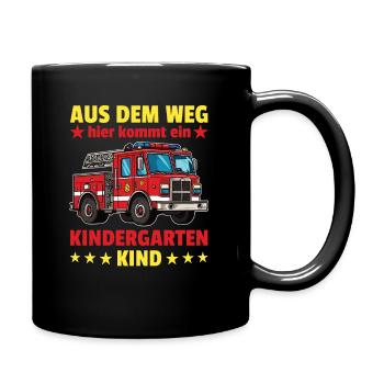 Out of the way here comes a kindergarten child fire - Full Colour Mug - black - Right
