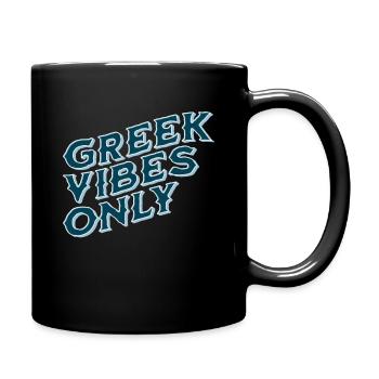 Greek Vibes Only Stylish Party Design - Full Colour Mug - black - Right