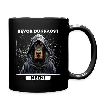 Funny Dog Sayings - Before You Ask NO! - Full Colour Mug - black - Right