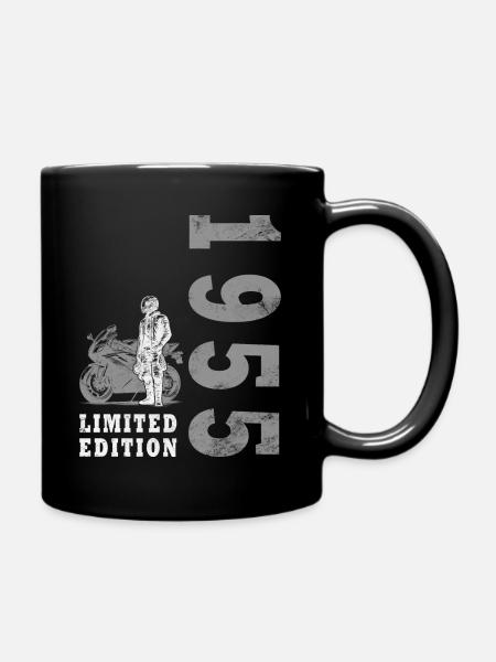 1955 Jahrgang Geburtstag Vintage Motorrad - Tasse einfarbig - Schwarz