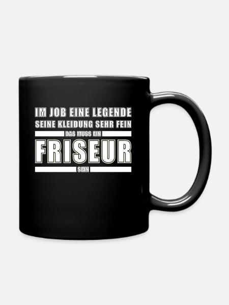 Friseur Beruf - Tasse einfarbig - Schwarz