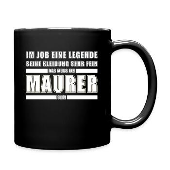 Maurer Legende Handwerker Maurermeister - Tasse einfarbig - Schwarz - Rechts