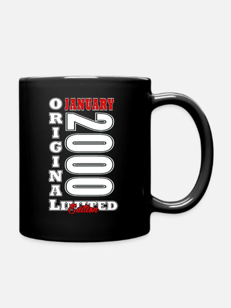 2000 Geburtstag Januar 2000 - Geschenk Januar 2000 - Tasse einfarbig - Schwarz
