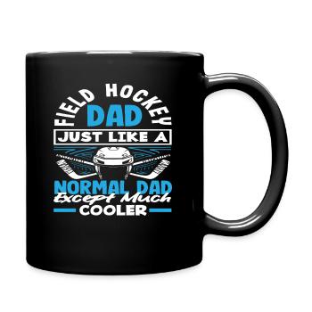 Field hockey player dad cooler than normal dad - Full Colour Mug - black - Right
