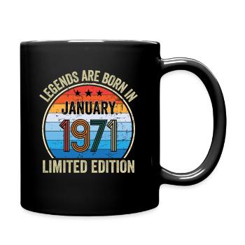 Legends Are Born In January 1971 Limited Edition - Tasse einfarbig - Schwarz - Rechts