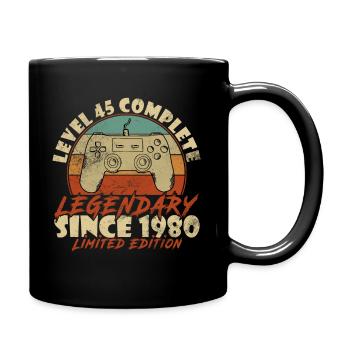 Level 198045 Years - 45th Birthday Level 1980 - Full Colour Mug - black - Right