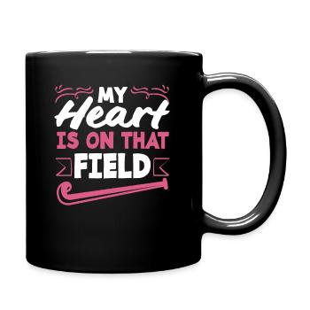 Mein Herz Schlägt Für Feldhockey Spieler - Tasse einfarbig - Schwarz - Rechts