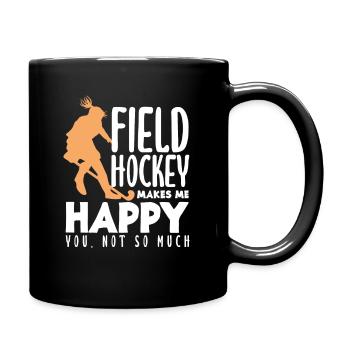 Feldhockey Spieler Macht Mich Glücklich - Tasse einfarbig - Schwarz - Rechts