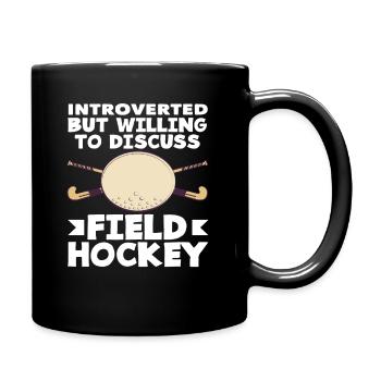 Introverted but open to field hockey players - Full Colour Mug - black - Right