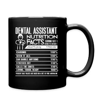 Dental Assistant Nutrition Facts - Full Colour Mug - black - Right