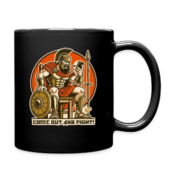 Leo the Nidas, Spartan fights on social media - Full Colour Mug - black - Right
