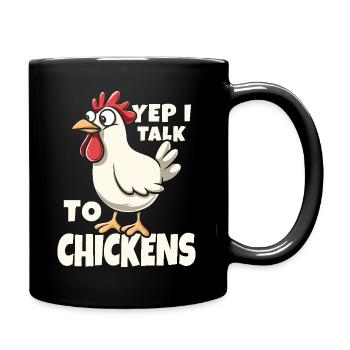 , je parle aux poulets - Cadeau drôle de fermier avicole - Mug uni - noir - Droite