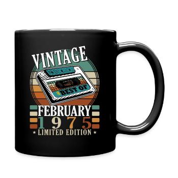 February 1975 | Birthday 1975 Vintage February - Full Colour Mug - black - Right