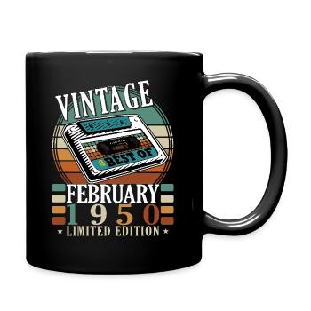 Février 1950 | Anniversaire 1950 Millésime Février - Mug uni - noir - Droite