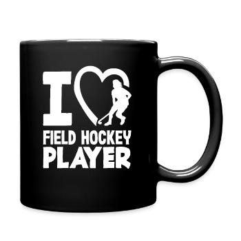Ich Liebe Feldhockeyspieler - Tasse einfarbig - Schwarz - Rechts
