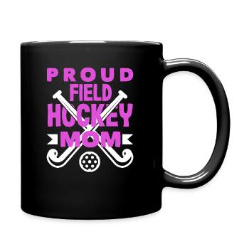 Stolze Feldhockey Spieler Mama - Tasse einfarbig - Schwarz - Rechts