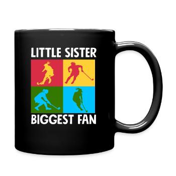 Kleine Schwester Feldhockey Spieler Fan - Tasse einfarbig - Schwarz - Rechts