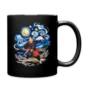 sternenklare nacht ronin berg fuji japanisch - Tasse einfarbig - Schwarz - Rechts