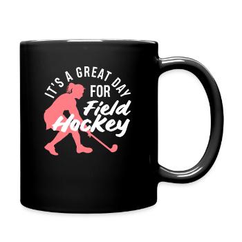 A great day for field hockey players - Full Colour Mug - black - Right