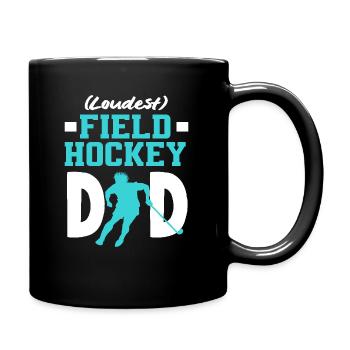 Loudest Field Hockey Player Dad Design - Full Colour Mug - black - Right