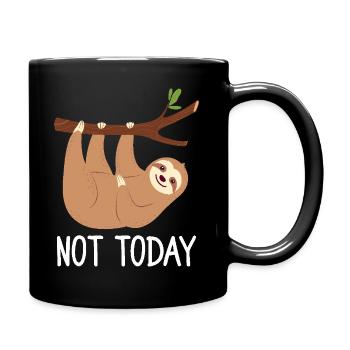 Pas aujourd’hui drôle paresseux amoureux paresseux Animal - Mug uni - noir - Droite