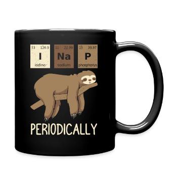 Ich mache regelmäßig ein Nickerchen faules Faultier Lustige Chemie - Tasse einfarbig - Schwarz - Rechts
