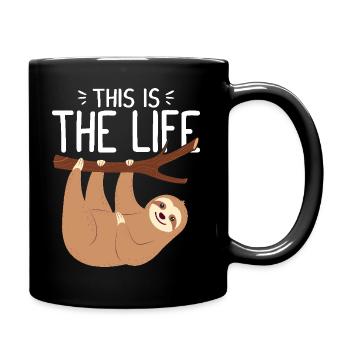 This Is the Life Funny Sloth Cute Hanging Animal - Full Colour Mug - black - Right