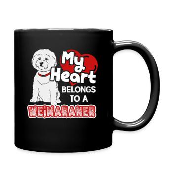 My Heart Belongs To Weimaraner - Full Colour Mug - black - Right