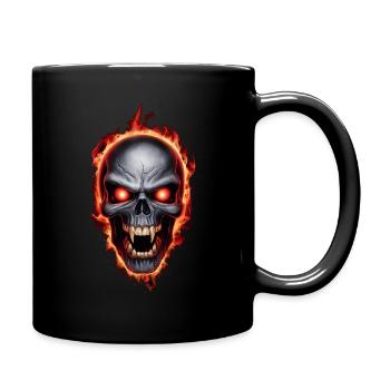 Vampir Burning Skull - Tasse einfarbig - Schwarz - Rechts