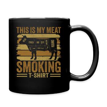 This Is My Meat Smoking T-Shirt BBQ & Grilling - Full Colour Mug - black - Right