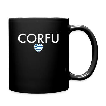 Corfou Grèce Drapeau grec Grec - Mug uni - noir - Droite