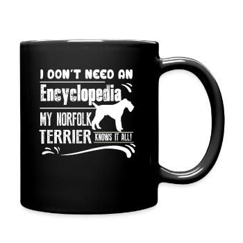 My Norfolk Terrier Knows It All - Full Colour Mug - black - Right