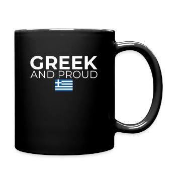 Drapeau grec et fier grec - Mug uni - noir - Droite