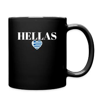 Hellas Griechenland Griechische Flagge Grieche - Tasse einfarbig - Schwarz - Rechts