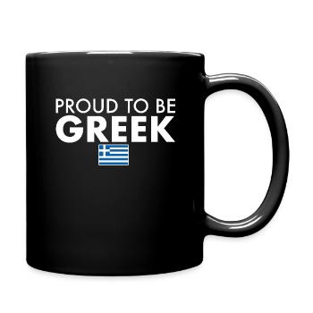 Fier d’être grec Drapeau grec - Mug uni - noir - Droite